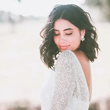 FENBORY Rhinestone Cluster Drop Earrings for Women