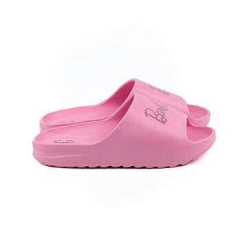 Barbie Women's Logo Sandals | Slip-On Summer Fashion | Fun Footwear