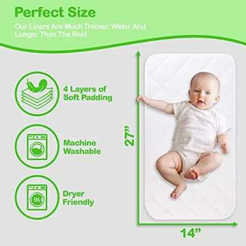 iLuvBamboo Waterproof Changing Pad Liners , Longer & Wider Changing Table Cover -Portable,Reusable & Washable Diaper Change Mat for Baby Gifts & Showers , 3 Count (Pack of 1)