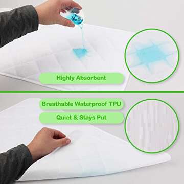 iLuvBamboo Waterproof Changing Pad Liners , Longer & Wider Changing Table Cover -Portable,Reusable & Washable Diaper Change Mat for Baby Gifts & Showers , 3 Count (Pack of 1)