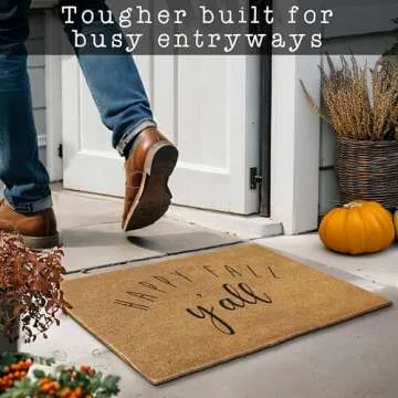 MAINEVENT Happy Fall Yall Doormat 30x17 Inch, Fall Doormat, Happy Fall Yall Door Mat, Happy Fall Yall Welcome Mat, Fall Outdoor Mat, Happy Fall Yall Outdoor Mat, Happy Fall Welcome