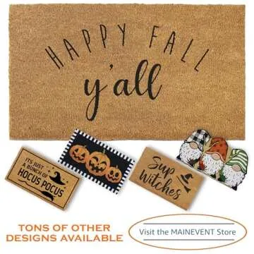 MAINEVENT Happy Fall Yall Doormat 30x17 Inch, Fall Doormat, Happy Fall Yall Door Mat, Happy Fall Yall Welcome Mat, Fall Outdoor Mat, Happy Fall Yall Outdoor Mat, Happy Fall Welcome