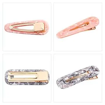 12 Pieces Acrylic Resin Hair Clips Geometric Alligator Hair Clips Colorful Acrylic Barrettes For Women Teen Girls Hair Accessories