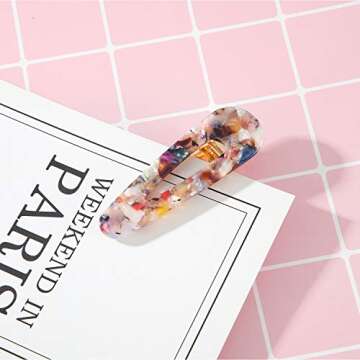 12 Pieces Acrylic Resin Hair Clips Geometric Alligator Hair Clips Colorful Acrylic Barrettes For Women Teen Girls Hair Accessories