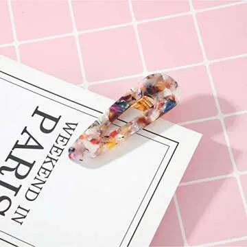 12 Pieces Acrylic Resin Hair Clips Geometric Alligator Hair Clips Colorful Acrylic Barrettes For Women Teen Girls Hair Accessories