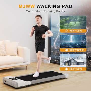 MJWW Smart Walking Pad with APP Walking Pad Treadmills for Home Small Portable 2 in 1 Under Desk Tre...