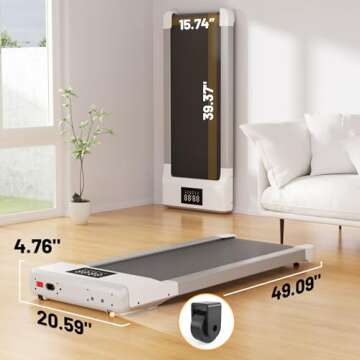 MJWW Smart Walking Pad with APP Walking Pad Treadmills for Home Small Portable 2 in 1 Under Desk Treadmill Lightweight Treadmill Machine with Remote Control LED Display