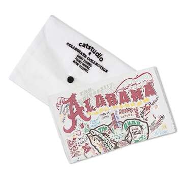 Catstudio Dish Towel, University of Alabama Crimson Tide Hand Towel - Collegiate Kitchen Towels for ...