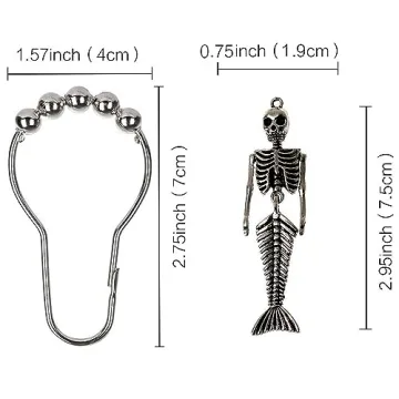 ZILucky Mermaid Skeleton Shower Hooks for Halloween Decor