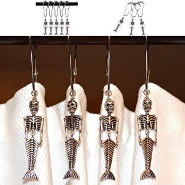 ZILucky Mermaid Skeleton Shower Hooks for Halloween Decor
