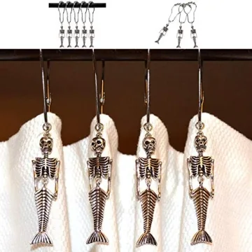 ZILucky Mermaid Skeleton Shower Hooks for Halloween Decor