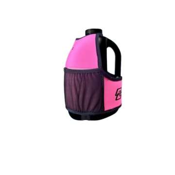 Gallon Gear 1 GALLON LARGE WATER BOTTLE SLEEVE COMBO | BPA FREE PLASTIC REUSABLE WATER JUG | HYDRATION WATER BOTTLE FOR MEN & WOMEN | GYM, SPORTS, TRAING & FITNESS (BLACK/PINK)