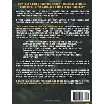 The Ultimate Activity Book for Intelligent Men: Tricky Brain Teasers, Mind Games and Logic Puzzle Bo...