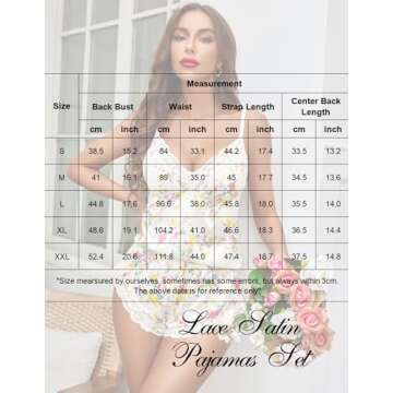 Avidlove Women's Satin Cami Pajama Set in White Floral