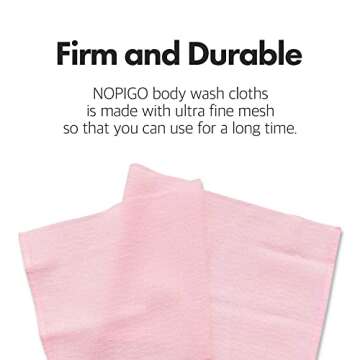 Premium Exfoliating Washcloth Towel(4 Color) Korean Loofah Bath Sponge Long Back Scrubber African Bath Sponge African Long Net for Shower/It Becomes Softer as You use.by NOPIGO