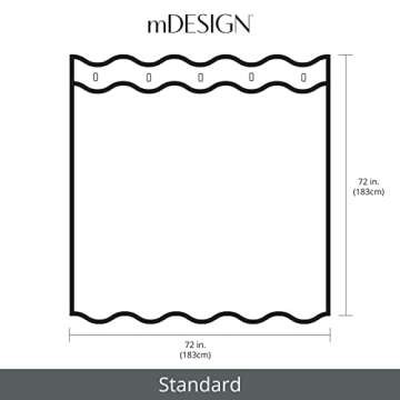 mDesign Waffle Knit Shower Curtain Luxury Bath Curtain