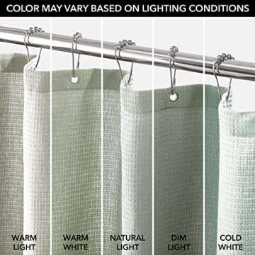 mDesign Waffle Knit Shower Curtain Luxury Bath Curtain