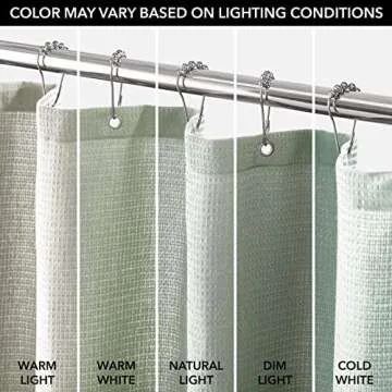 mDesign Waffle Knit Shower Curtain Luxury Bath Curtain