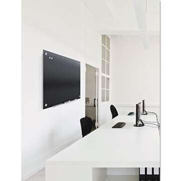 Quartet Glass Whiteboard, Magnetic Dry Erase White Board, 36" x 24", Black Surface, Infinity (G3624B)