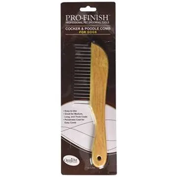 OmniPet Wooden Handle Comb for Grooming Long Haired Cats & dogs - Pet Detangler Brush for Long & Curly Hair - Comb Removes & Prevents Matted Fur - Perfecting For Cocker, Poodle mixes, Cat Undercoat