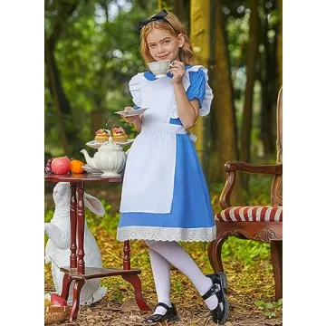 BesserBay Girls Halloween Ruffle Dress with Apron