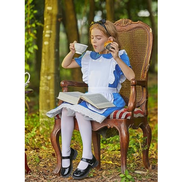 BesserBay Girls Halloween Ruffle Dress with Apron