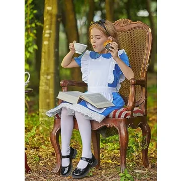 BesserBay Girls Halloween Ruffle Dress with Apron