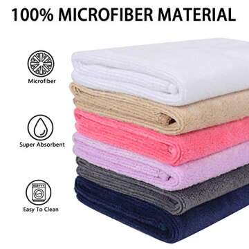 SINLAND Brushed Microfiber Facial Cloths Fast Drying Washcloth 12inch x 12inch Absorbent Face Wash Cloth Soft Makeup Remover Cloths