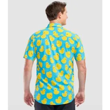 Tipsy Elves Men's Rubber Ducky Hawaiian Shirt Size Large