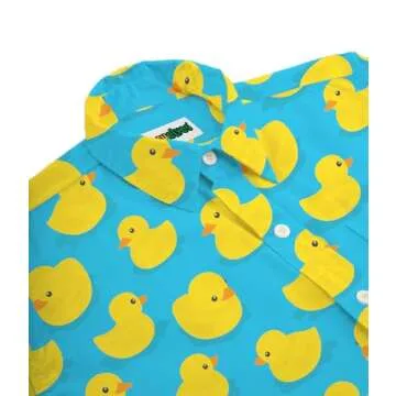 Tipsy Elves Men's Rubber Ducky Hawaiian Shirt Size Large