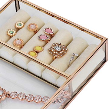 HANGOOD Metal Decorative Jewelry Tray for Stylish Organization