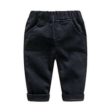 Kimocat Baby Boy Casual Suit 2pcs Cotton Long Sleeve Plaid Button-Down Shirt Pant Outfits Clothes Set (2/3Y)