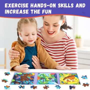 Magnetic Puzzles for Kids Ages 3-5, 3 in 1 Toddlers Animal Magnetic Jigsaw Puzzle, Kids Travel Puzzl...