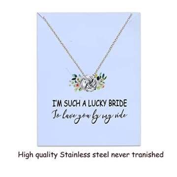 Co Co Lotus Bridesmaid Gifts Necklace, Knot Necklace with Bridesmaid Proposal Cards, Bridesmaid Prop...