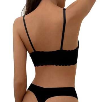 DEANGELMON 4 Pieces V Neck Bralettes Padded Seamless Adjustable Straps Bra Everyday Basic Sleeping Bras (4P4,XL-New)