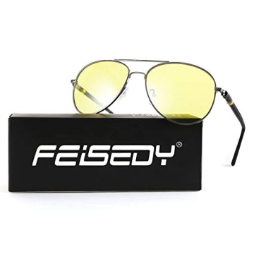 FEISEDY Polarized Night Driving Sunglasses for Safety and Style