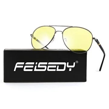 FEISEDY Polarized Night Driving Sunglasses for Safety and Style