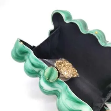 Acrylic Bubble Bag Luxury Marble Clutch Evening Purses for Women Glitter Handbag for Wedding Party Prom