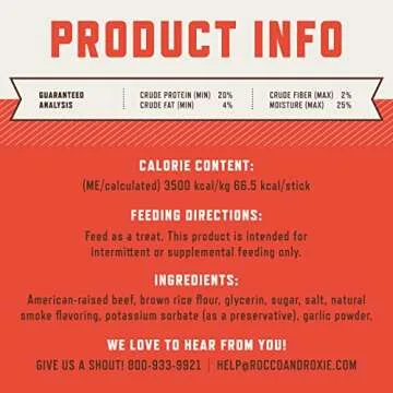 Rocco & Roxie Dog Treats for Small, Medium & Large Breed - Soft Treats for Senior Dogs & Puppies - Beef Jerky Dog Sticks - Best Dog Training Puppy Treats & Snacks for Happy, Healthy Dogs - 1lb