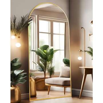KOMCOTE Arch Mirror Full Length, Floor Length Mirror, Arched Floor Mirror, 71"x27" Wall Mirror Full ...