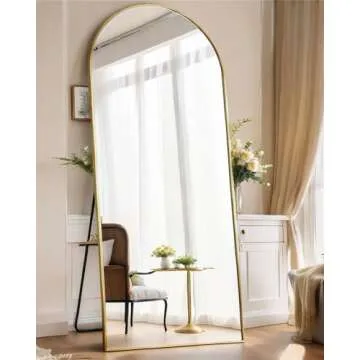 KOMCOTE Arch Mirror 71"x27" Full Length with Gold Frame