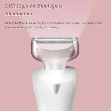 Akunbem Electric Shaver for Women for Legs Bikini Trimmer Electric Razors for Women Underarm Public Hairs Rechargeable Womens Shaver Wet Dry Use Painless Cordless with Detachable Head (Pink)