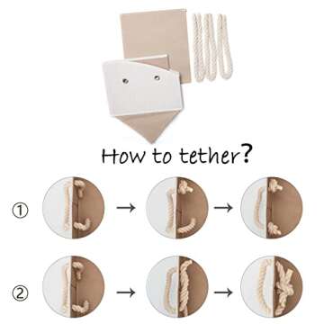 Geyecete Large Dog Toys Storage Bins-Foldable Fabric Trapezoid Organizer Boxes with Weave Rope Handle,Collapsible Basket for Shelves,Dog Apparel(Beige-Dog)