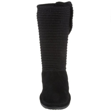 BEARPAW Women's Black Cable Knit Boot - Size 10 M US