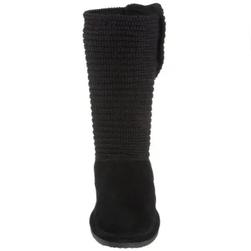 BEARPAW Women's Black Cable Knit Boot - Size 10 M US