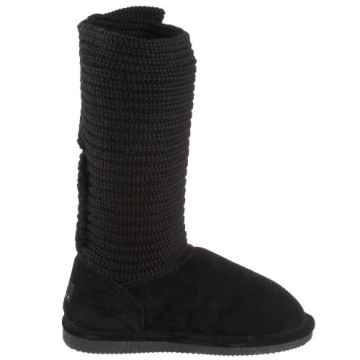 BEARPAW Women's Black Cable Knit Boot - Size 10 M US