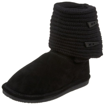 BEARPAW Women's Black Cable Knit Boot - Size 10 M US