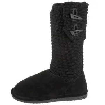 BEARPAW Women's Black Cable Knit Boot - Size 10 M US