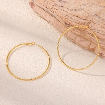 Gacimy Large Gold Hoop Earrings for Women 14K Gold Plated