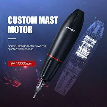 Dragonhawk Complete Tattoo Kit Beginner Tattoo Gun Kit Wireless Tattoo Machine Kit Lightweight 1300m...